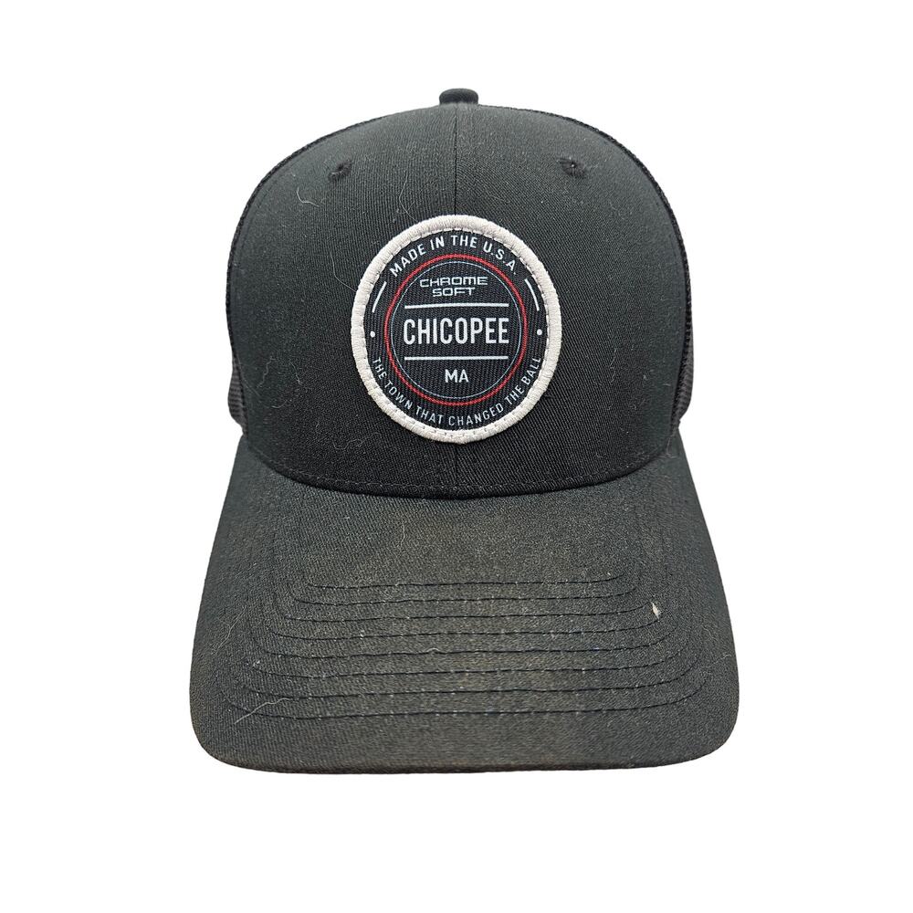 Callaway Chicopee‎ MA Chrome Soft Snapback Hat Cap Black Logo Faded Brim